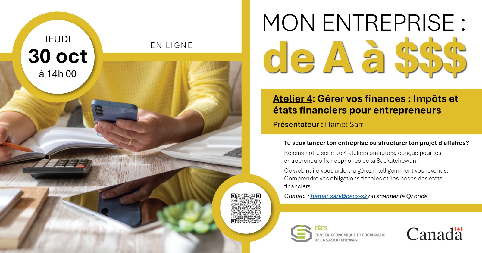 Apprenez à gérer vos finances - Webinaire 30 oct 2025